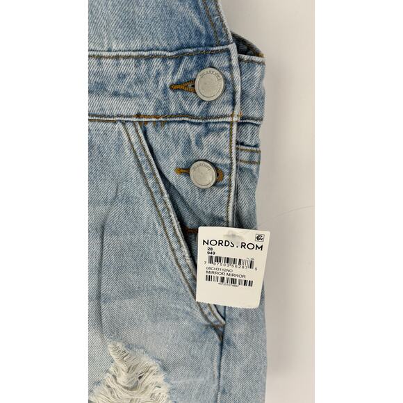 Blank NYC Denim Shortalls Mirror Mirror Womens Size 28 New Overalls Distressed - Picture 5 of 14